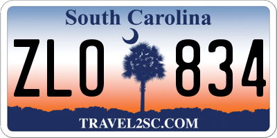 SC license plate ZLO834