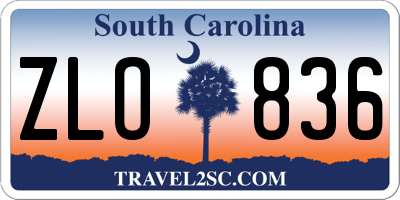 SC license plate ZLO836