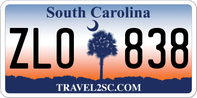 SC license plate ZLO838