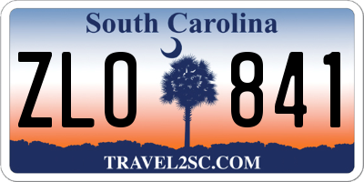 SC license plate ZLO841