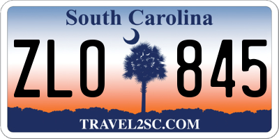 SC license plate ZLO845
