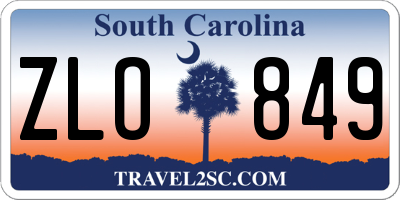 SC license plate ZLO849