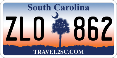 SC license plate ZLO862