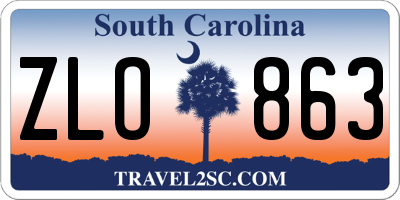 SC license plate ZLO863