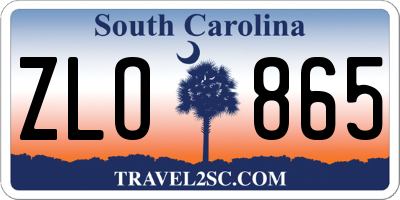 SC license plate ZLO865