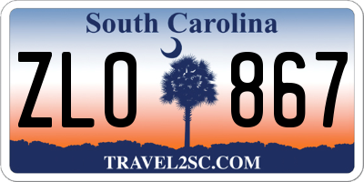 SC license plate ZLO867