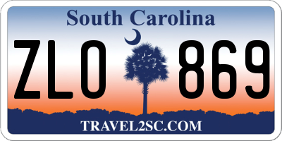 SC license plate ZLO869