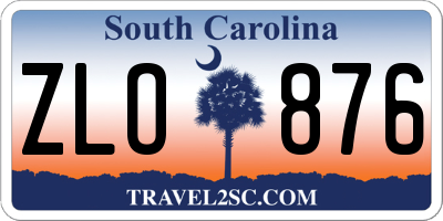 SC license plate ZLO876