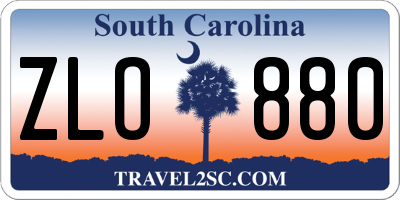 SC license plate ZLO880