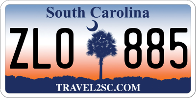 SC license plate ZLO885