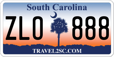 SC license plate ZLO888