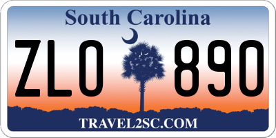 SC license plate ZLO890