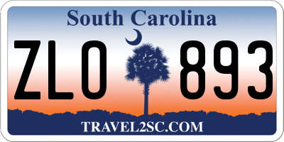 SC license plate ZLO893