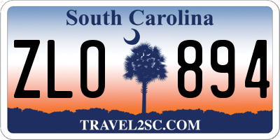 SC license plate ZLO894