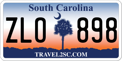 SC license plate ZLO898