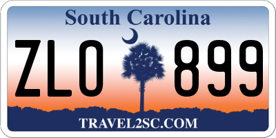 SC license plate ZLO899