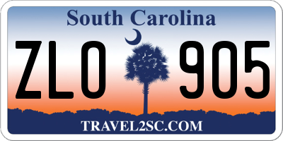 SC license plate ZLO905