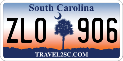 SC license plate ZLO906