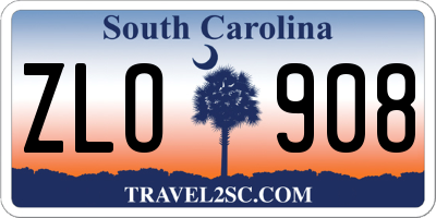 SC license plate ZLO908