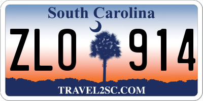 SC license plate ZLO914