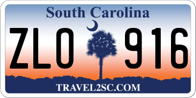 SC license plate ZLO916