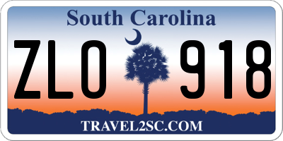 SC license plate ZLO918