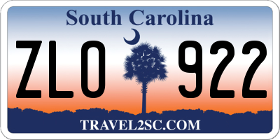 SC license plate ZLO922