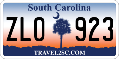SC license plate ZLO923