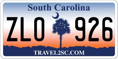 SC license plate ZLO926