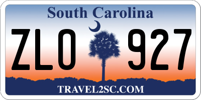 SC license plate ZLO927