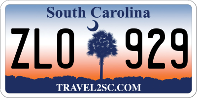 SC license plate ZLO929