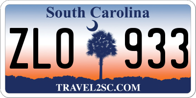 SC license plate ZLO933