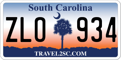 SC license plate ZLO934