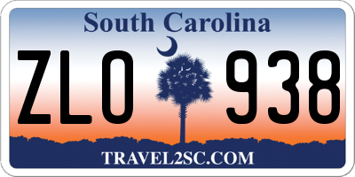 SC license plate ZLO938