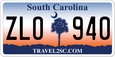 SC license plate ZLO940