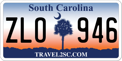 SC license plate ZLO946