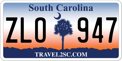 SC license plate ZLO947