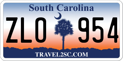 SC license plate ZLO954