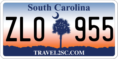 SC license plate ZLO955