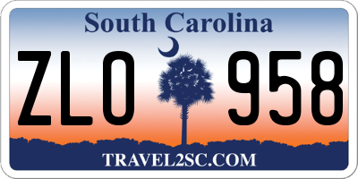 SC license plate ZLO958