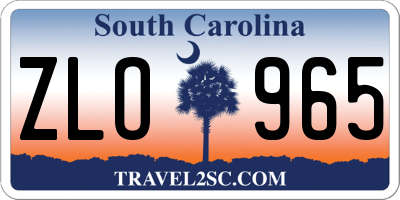 SC license plate ZLO965