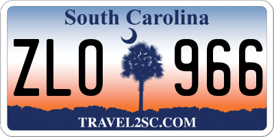 SC license plate ZLO966