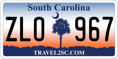 SC license plate ZLO967