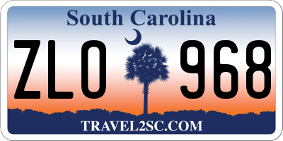SC license plate ZLO968