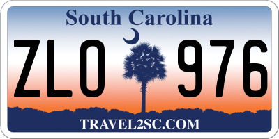 SC license plate ZLO976