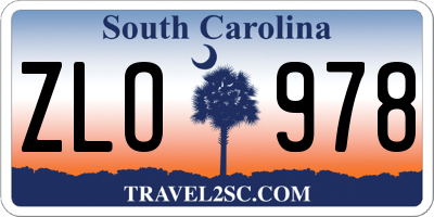 SC license plate ZLO978