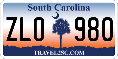 SC license plate ZLO980
