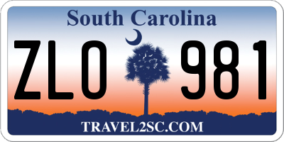 SC license plate ZLO981