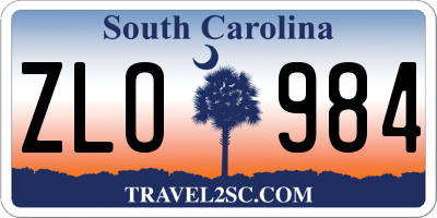 SC license plate ZLO984