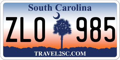 SC license plate ZLO985
